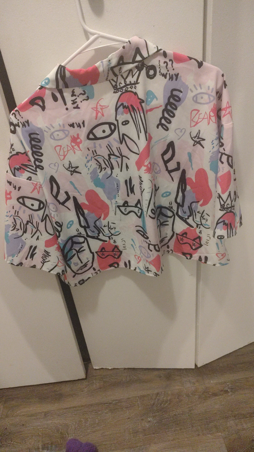 SHEIN Graphic Print Button-Up Shirt - photo 2