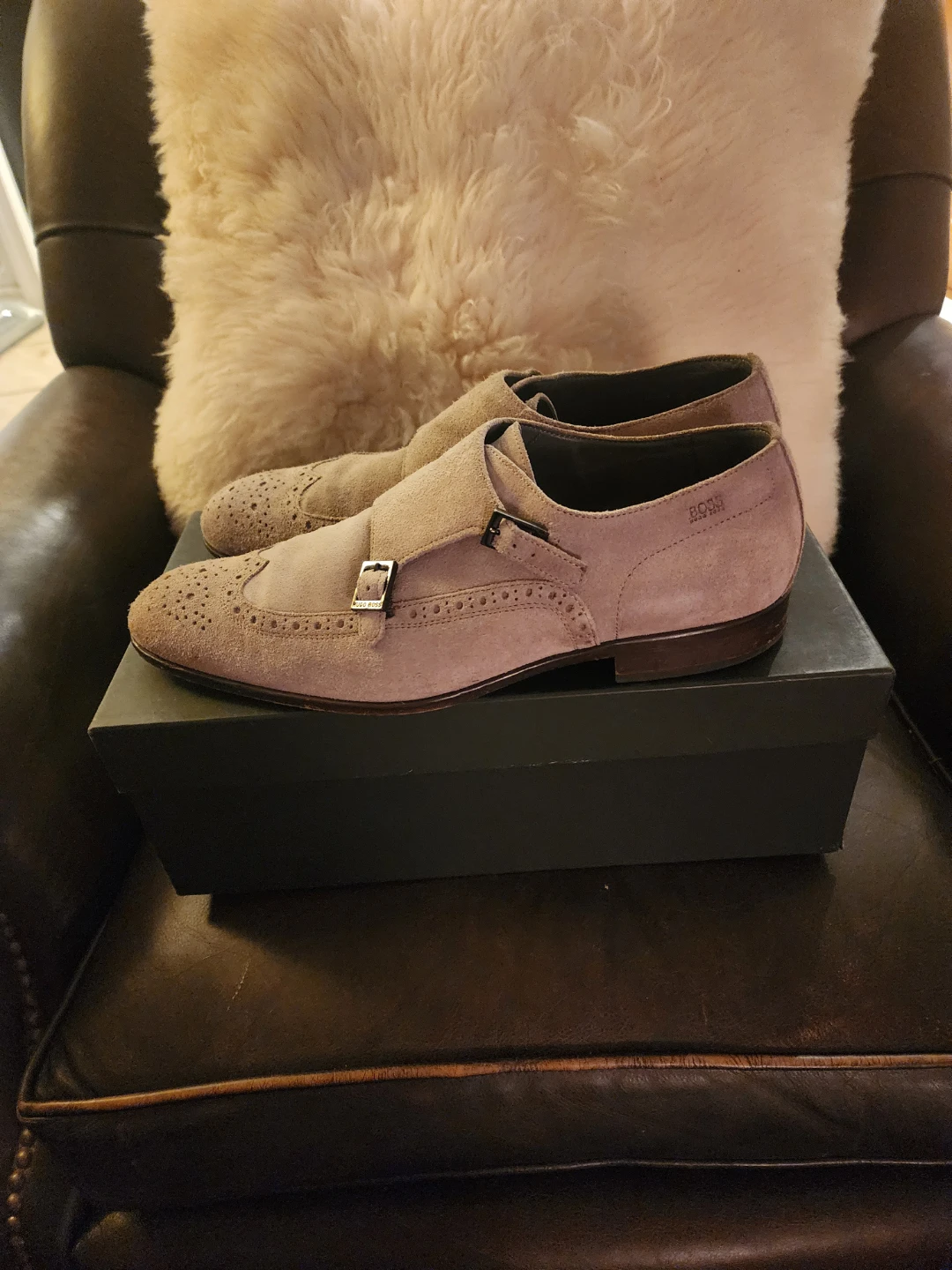 BOSS Suede Double Monk Strap Shoes