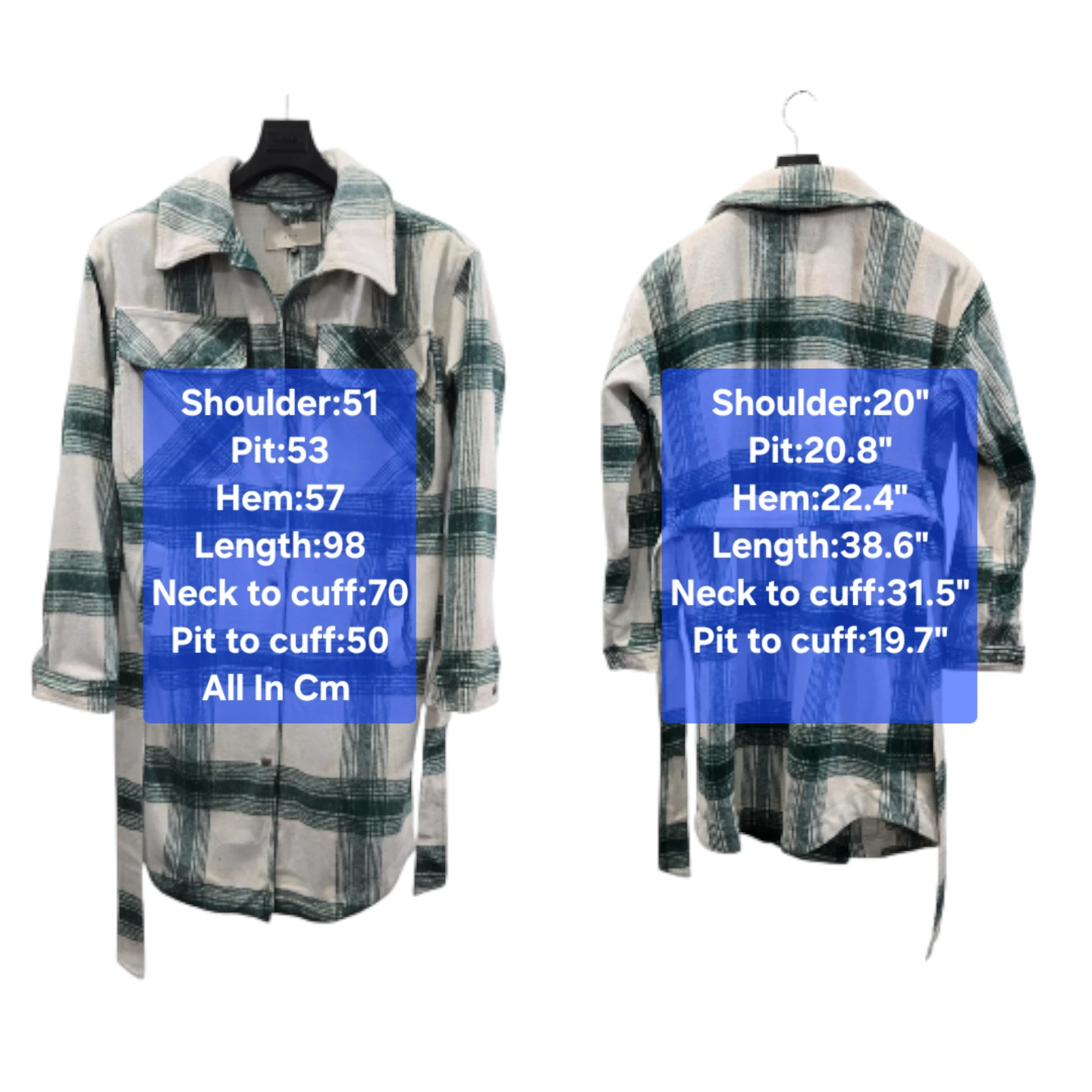 Avec Les Filles Longline Overshirt Check Coat Size M - photo 2