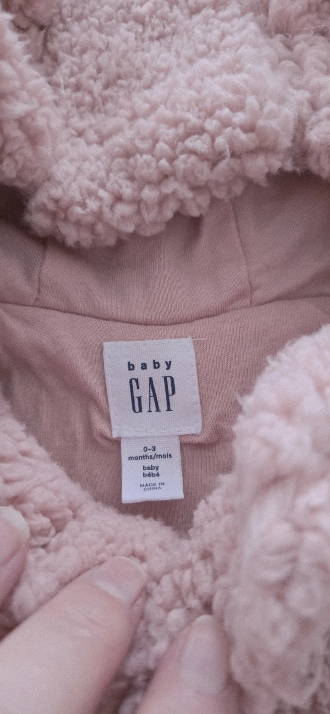 Baby Gap Pink Sherpa Jacket with Hood 0-3 Months