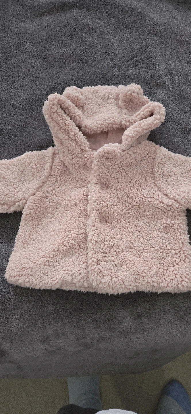 Baby Gap Pink Sherpa Jacket with Hood 0-3 Months - photo 2