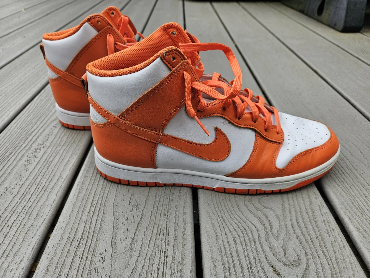 Nike Dunk High Sneakers - Orange and White