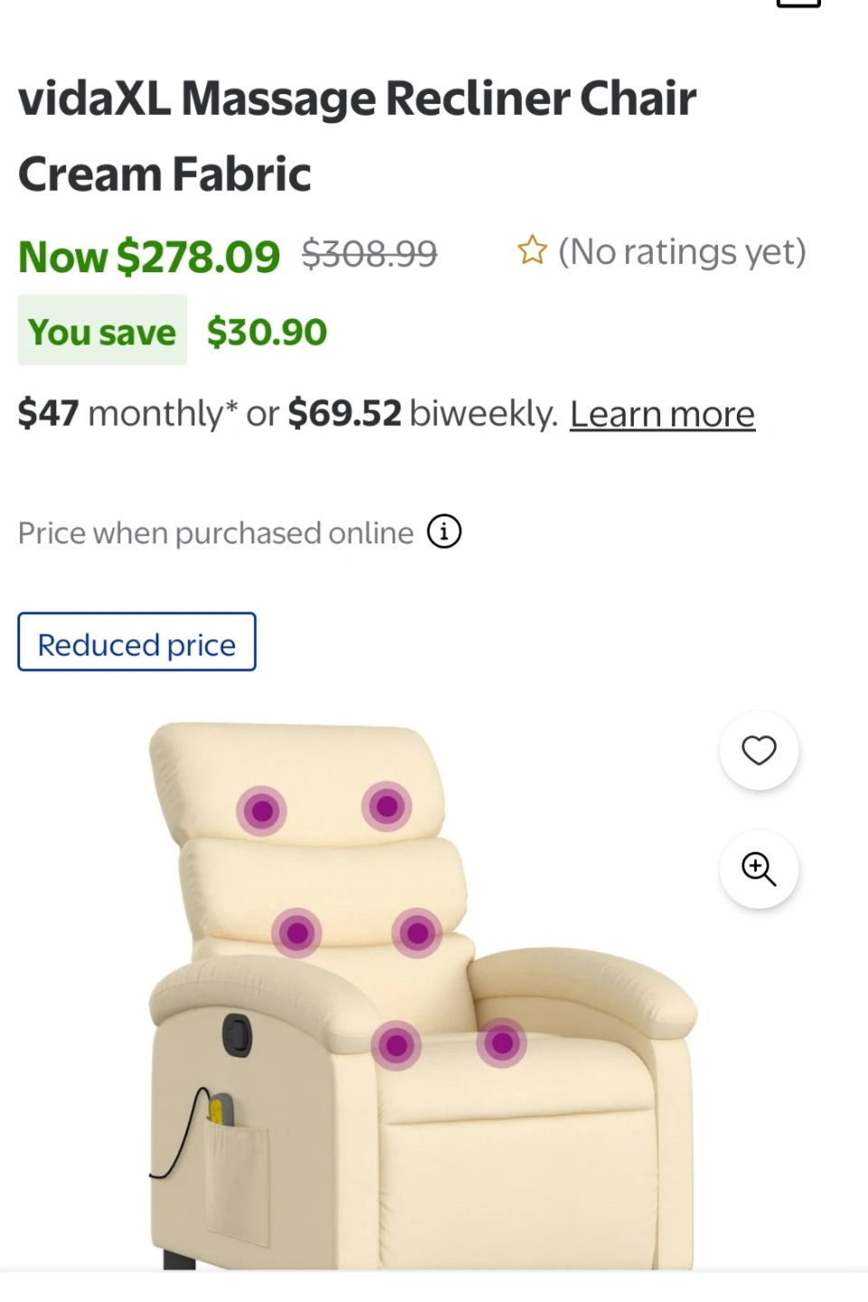 Cream Recliner Armchair - photo 2