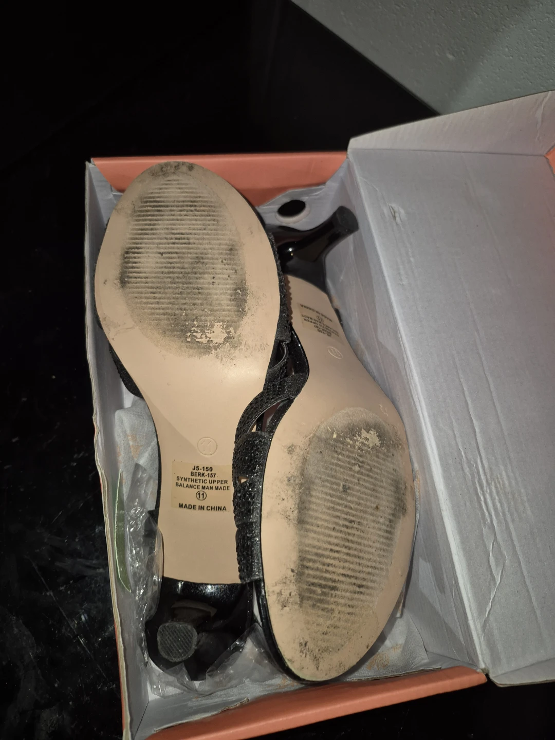 Black Sparkle Kitten Heels - Size 11 - photo 3