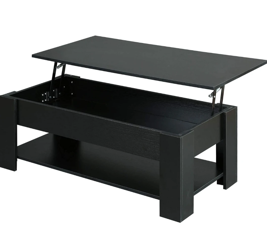 Black Lift Top Coffee Table with Storage - photo 2