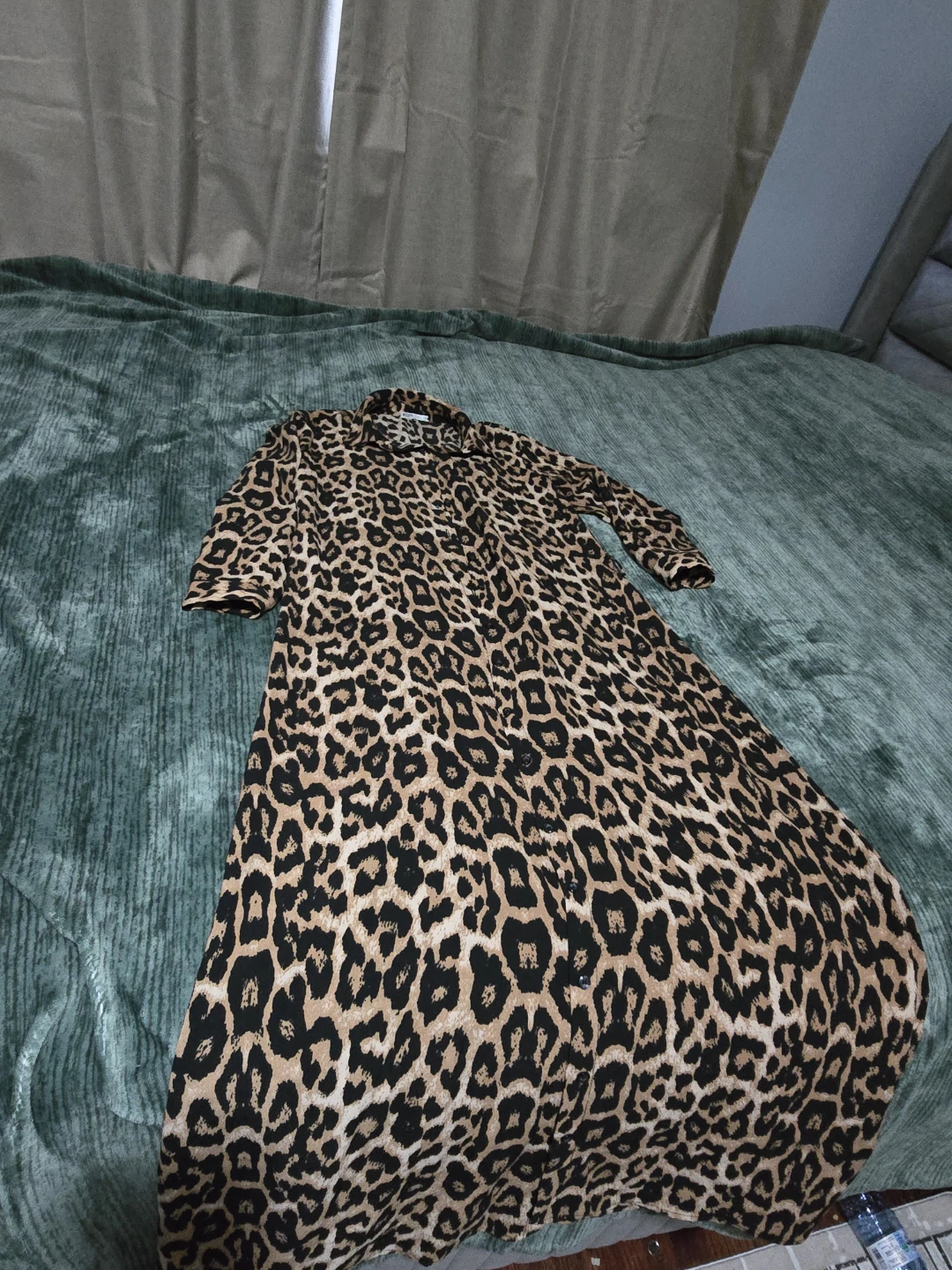 ModelCo Leopard Print Button-Up Shirt Dress