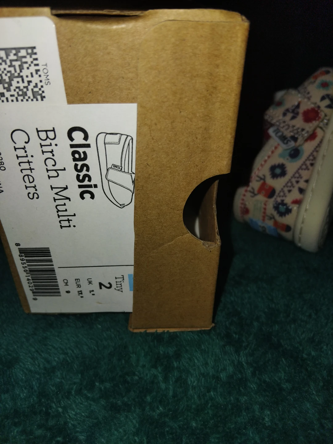 Toms Classic Birch Multi Critters Tiny Shoes - Size 2