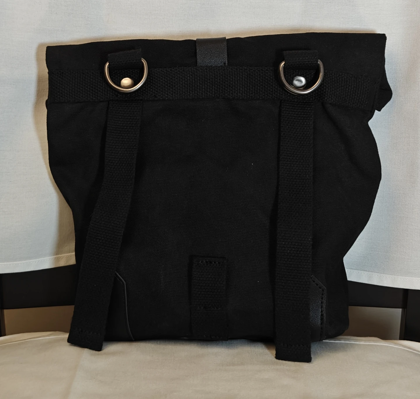 Black Canvas Roll Top Pannier Bag - photo 2
