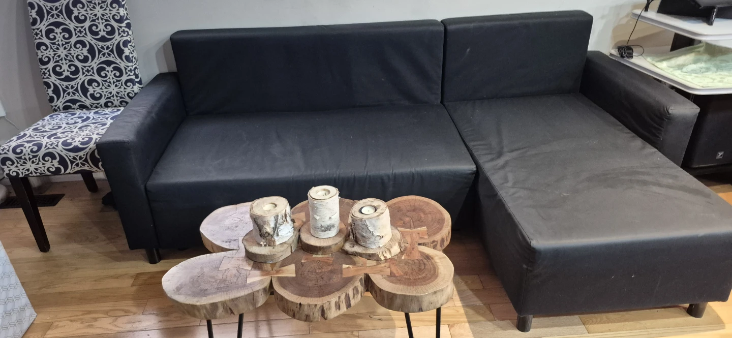 Black Sectional Sofa with storage and chaise - photo 2