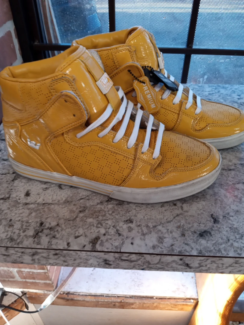 Supra Yellow Patent Leather High Top Sneakers - photo 2