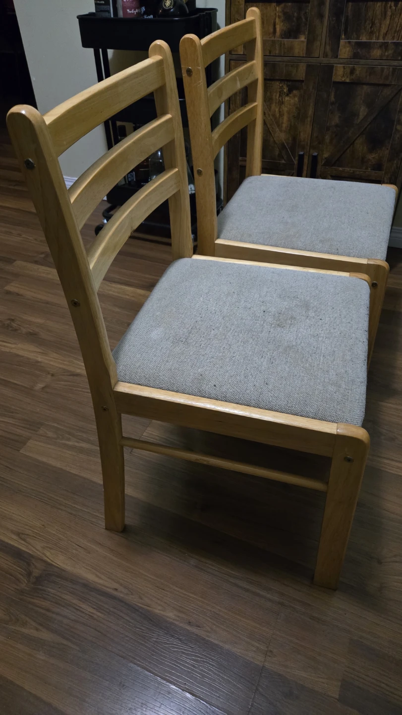 Set of 2 Wooden Dining Chairs with Padded Seats - photo 2