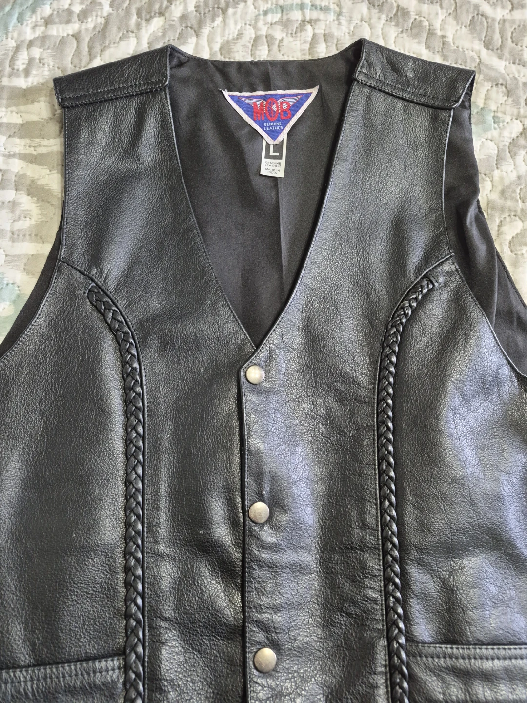 MOB Vintage Leather Motorcycle Vest - photo 3