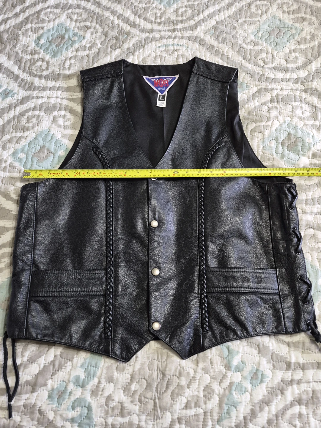MOB Vintage Leather Motorcycle Vest - photo 4