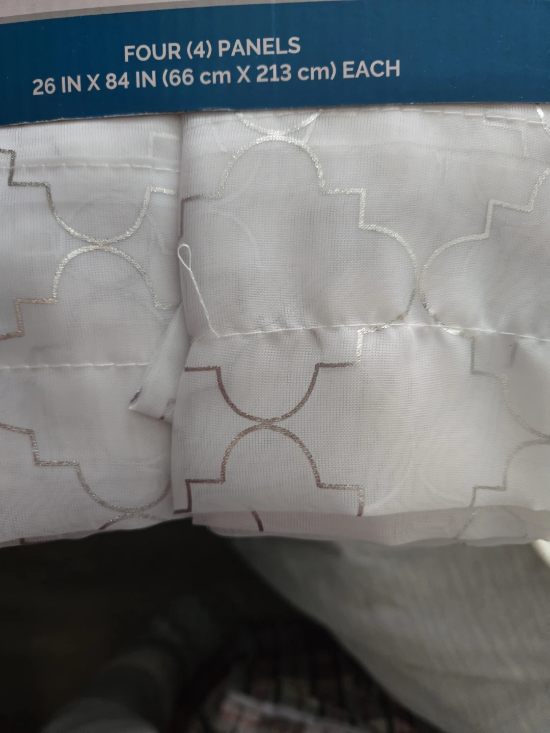 White Sheer Curtains - 4 Panels, 26" x 84"