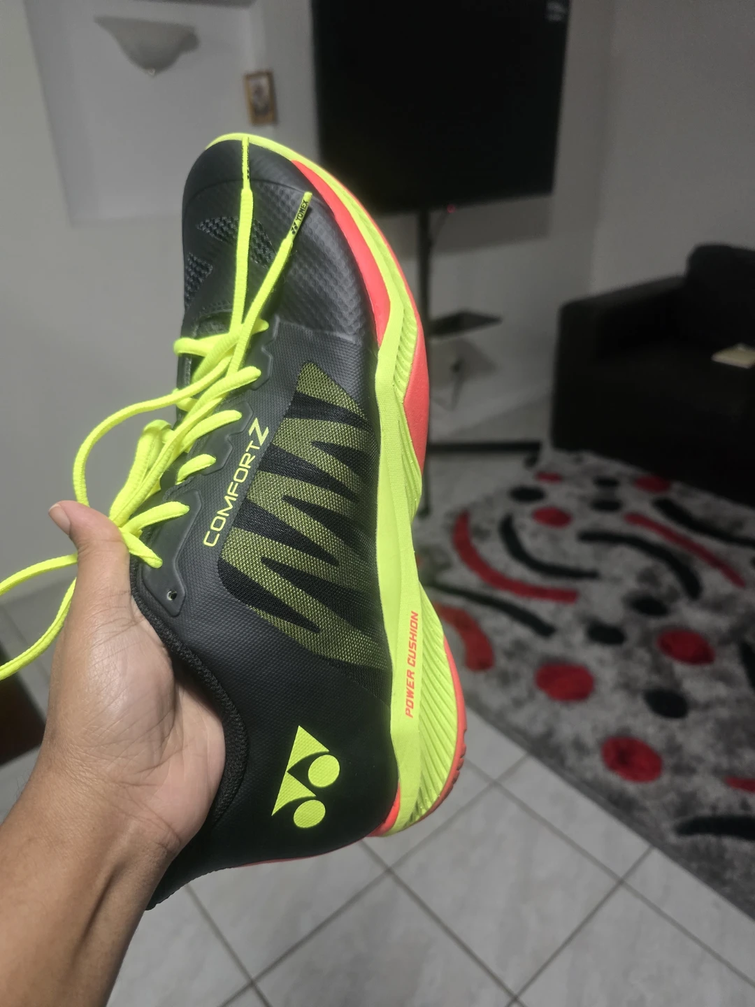 Badminton shoe Yonex Power Cushion Black Neon Yellow