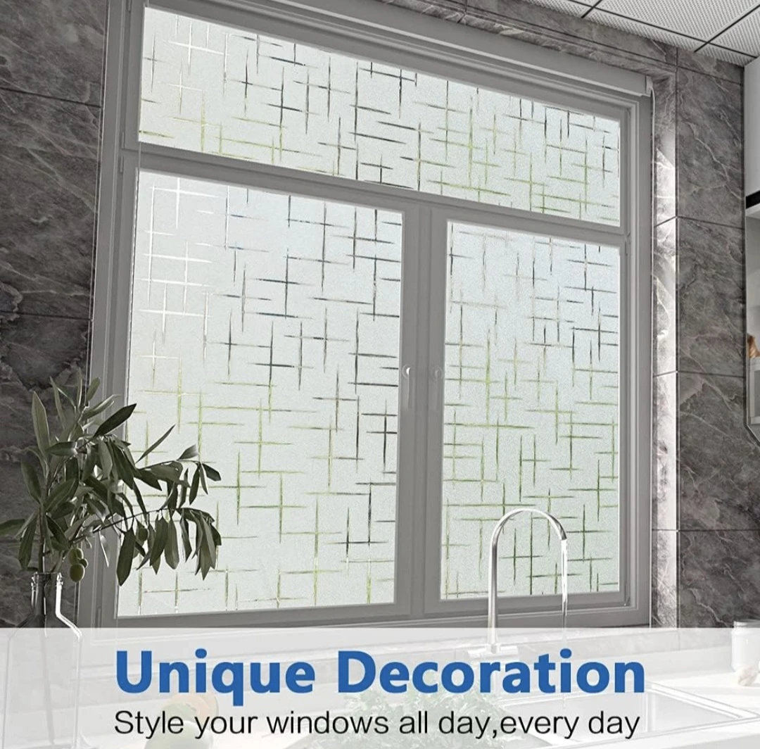 Frosted Decorative Window Privacy Film, Non-Adhesive 27.5"×7ft - photo 5