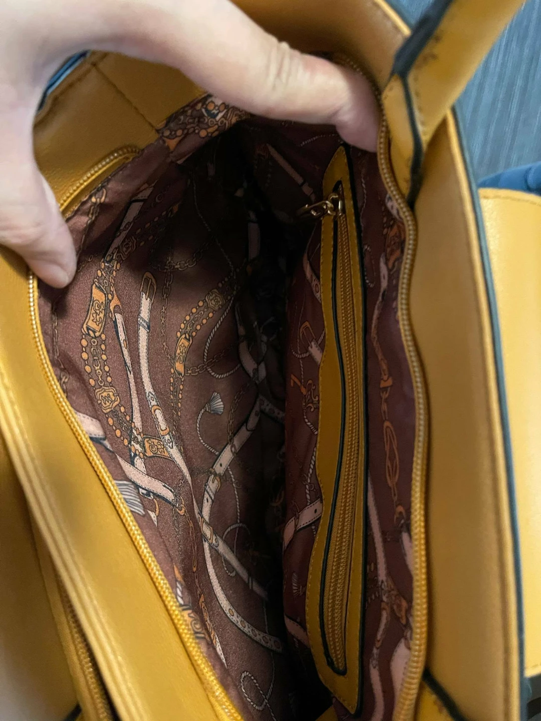 Yellow Faux Leather Tote Handbag with Shoulder Strap