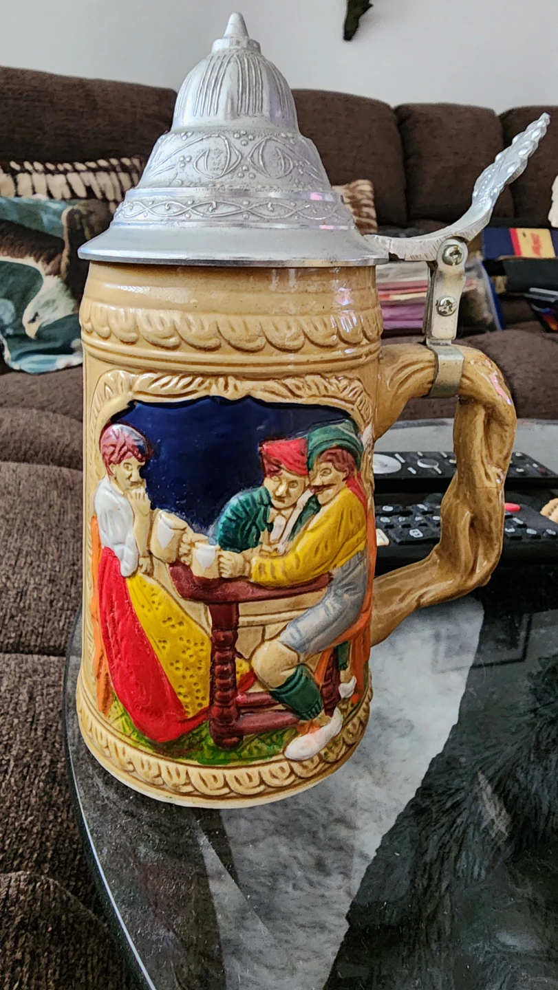 Set of 4 German Beer Steins with Pewter Lids - photo 5