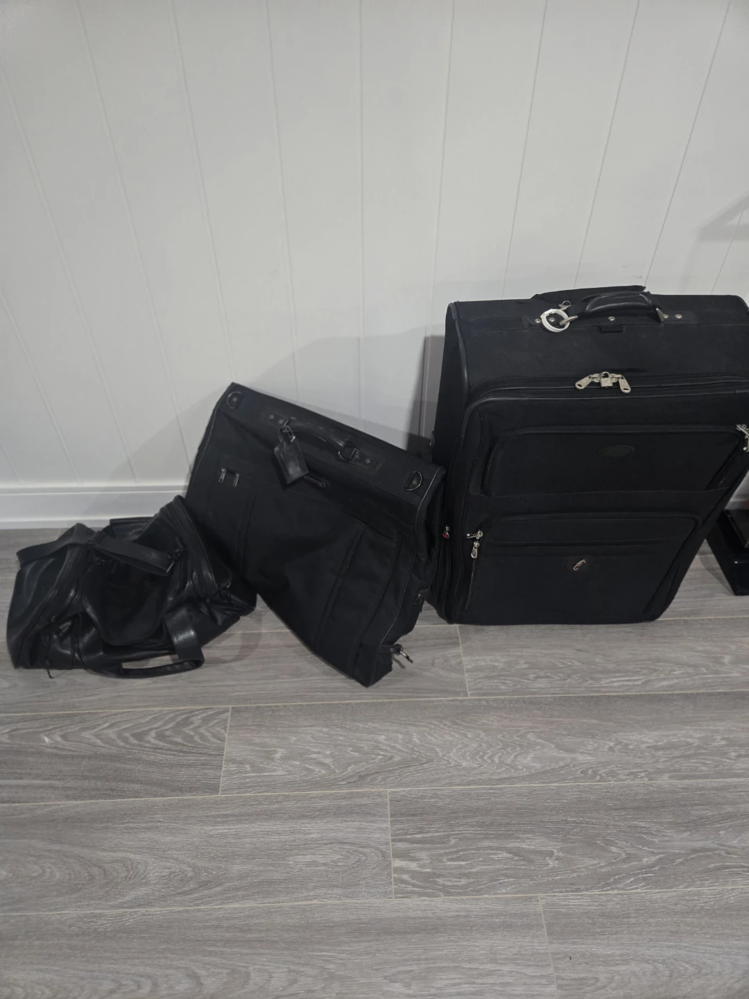 Luggage  - Black, garment bag and duffel bag
