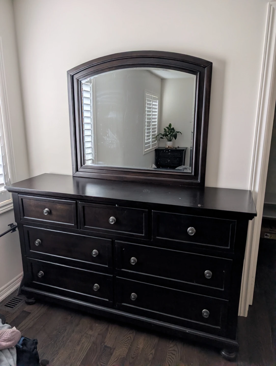Dark Brown Dresser with Mirror - photo 2