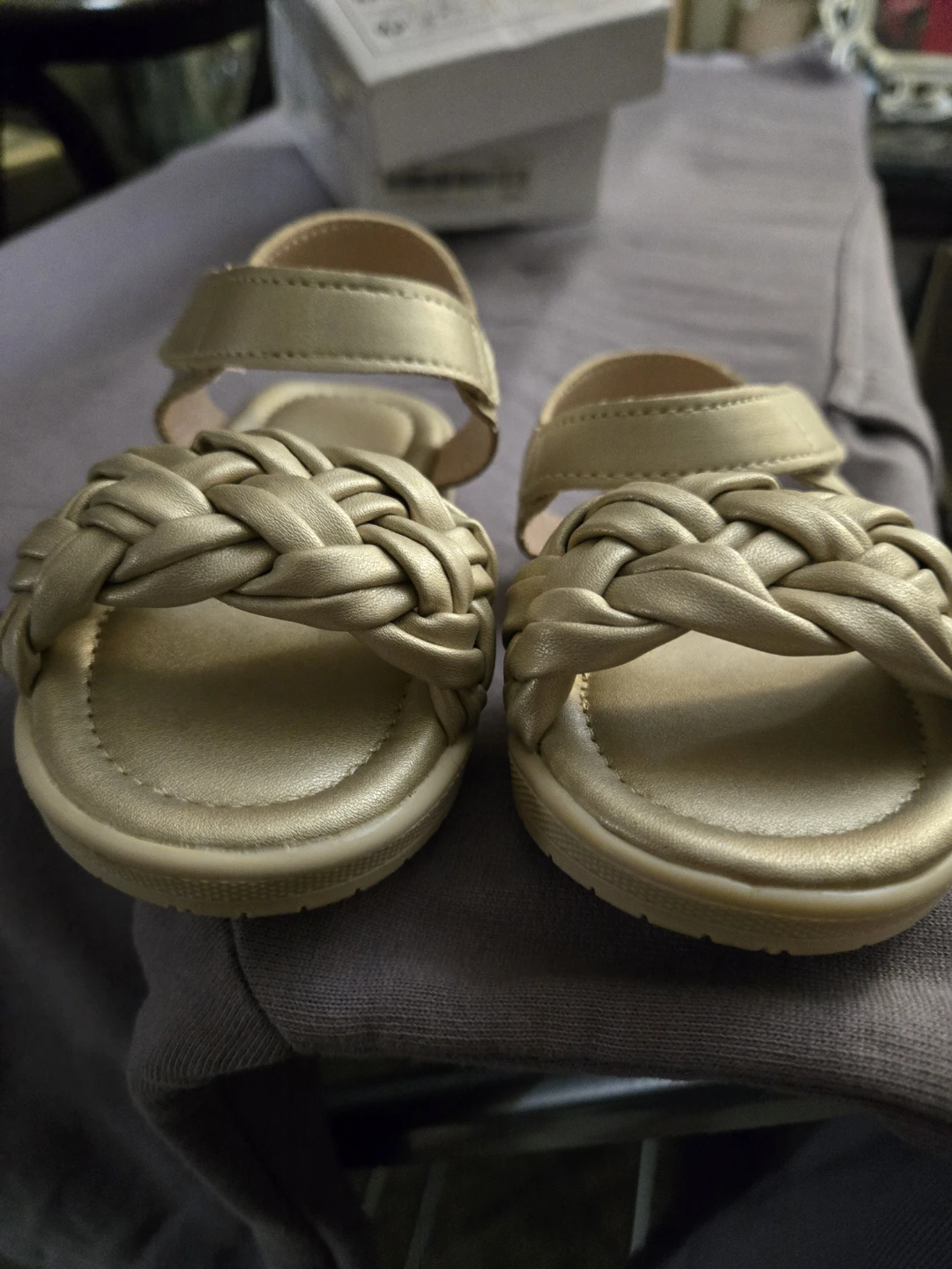 Gold Woven Strap Sandals
