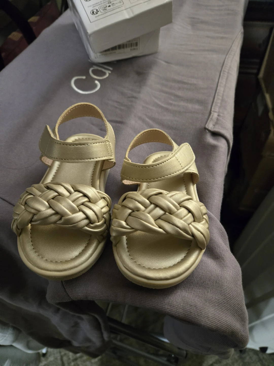 Gold Woven Strap Sandals - photo 3