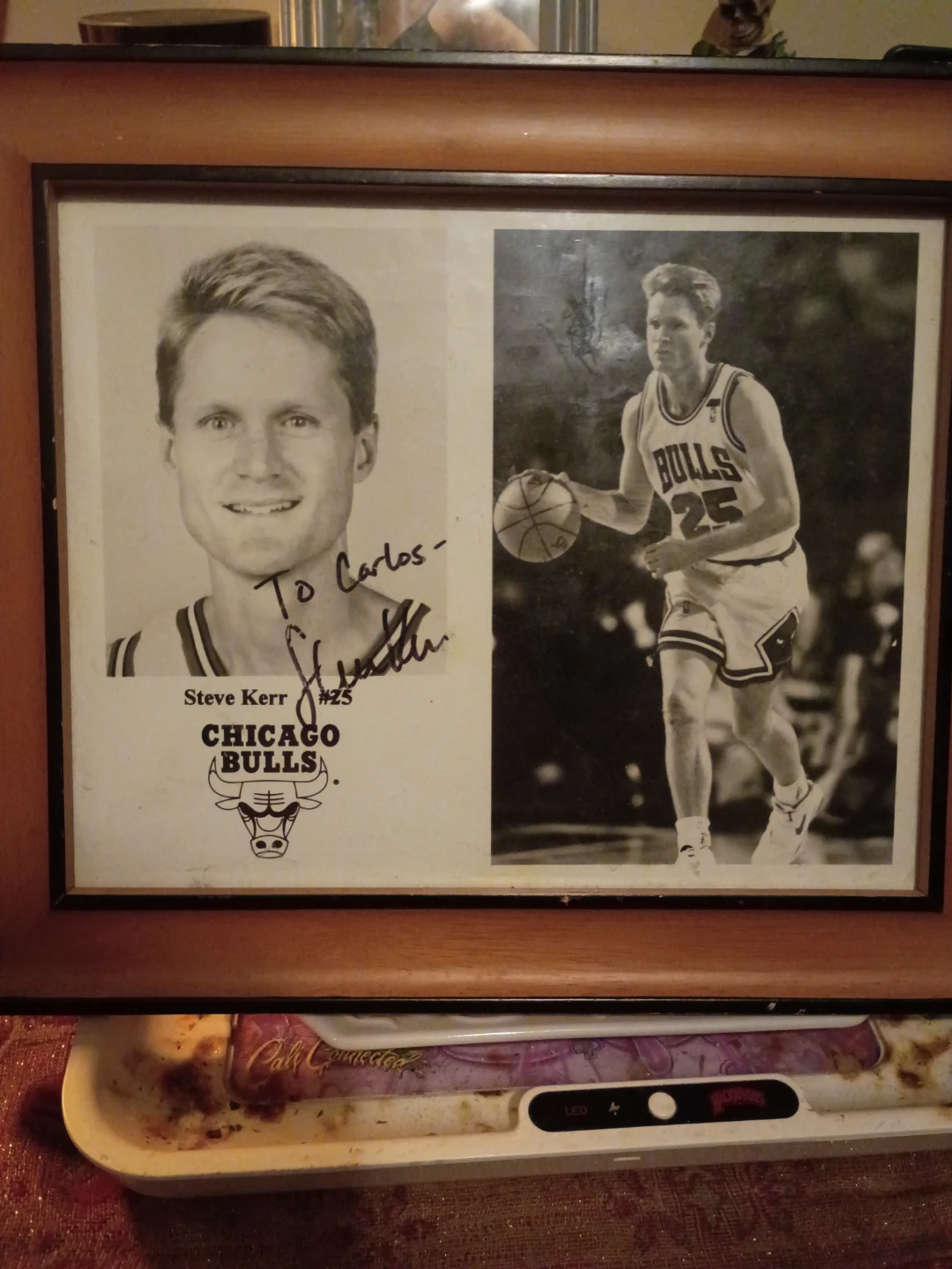 Framed Steve Kerr Chicago Bulls Autographed Photo