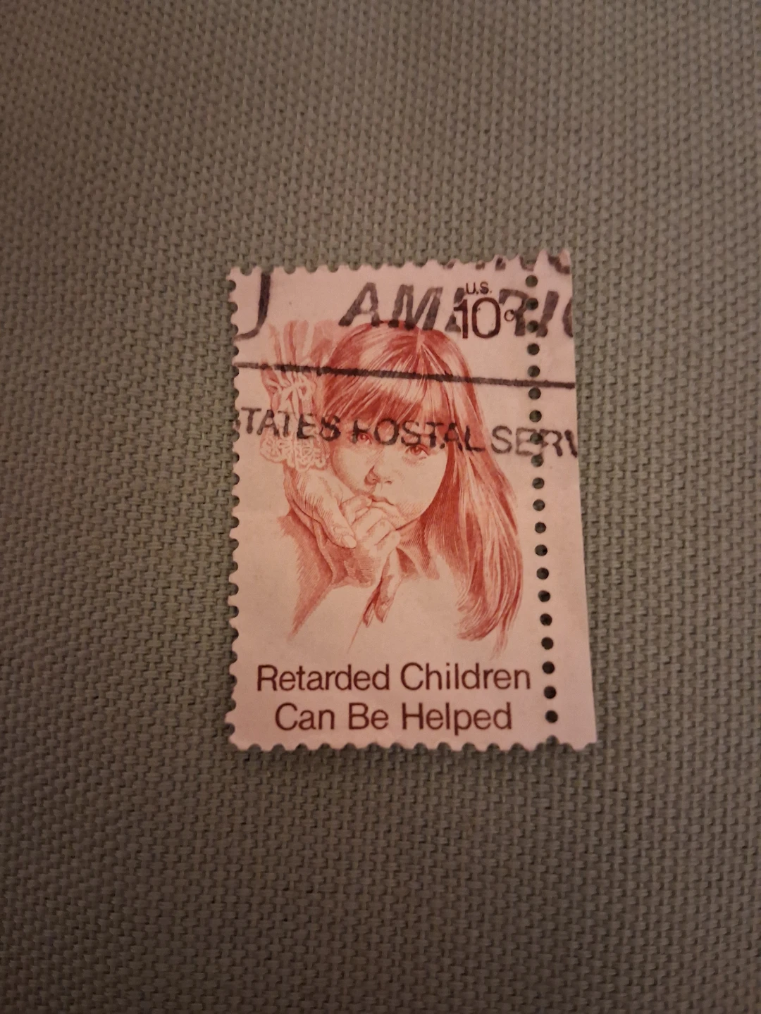 Vintage 1974 US 10¢ Stamp - Retarded Children Can Be Helped