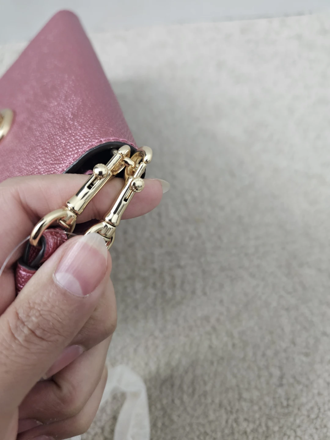 Authentic Coach Crossbody Wallet Pink Metallic Leather - photo 3