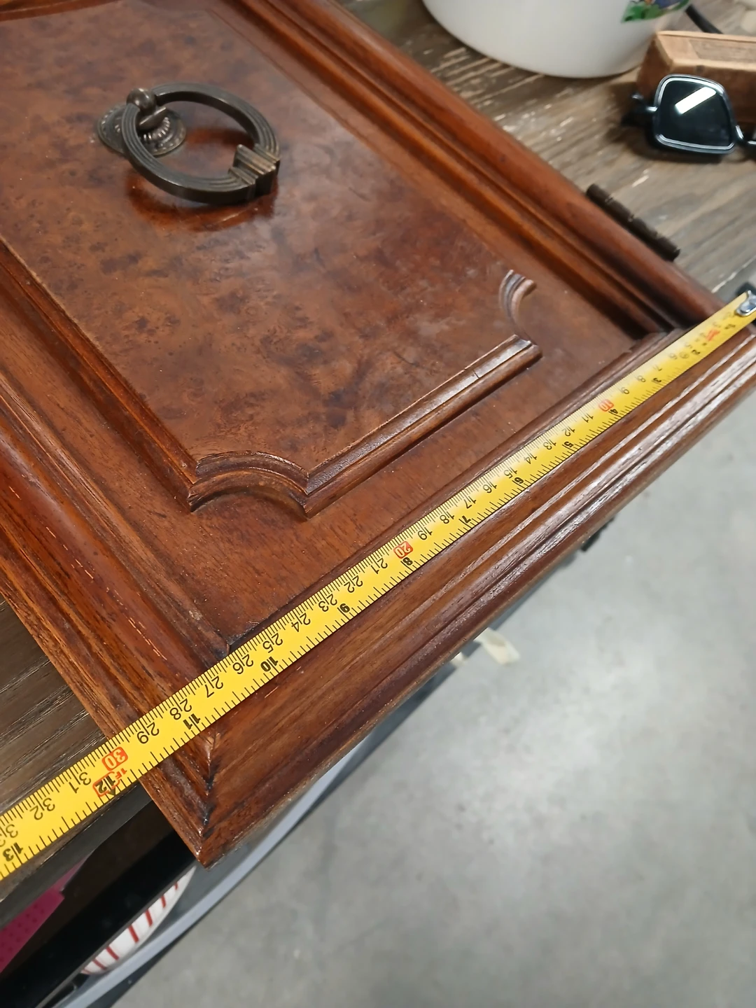 Vintage Wooden Cabinet Doors w/Ring Pulls (Set of 2) - photo 3