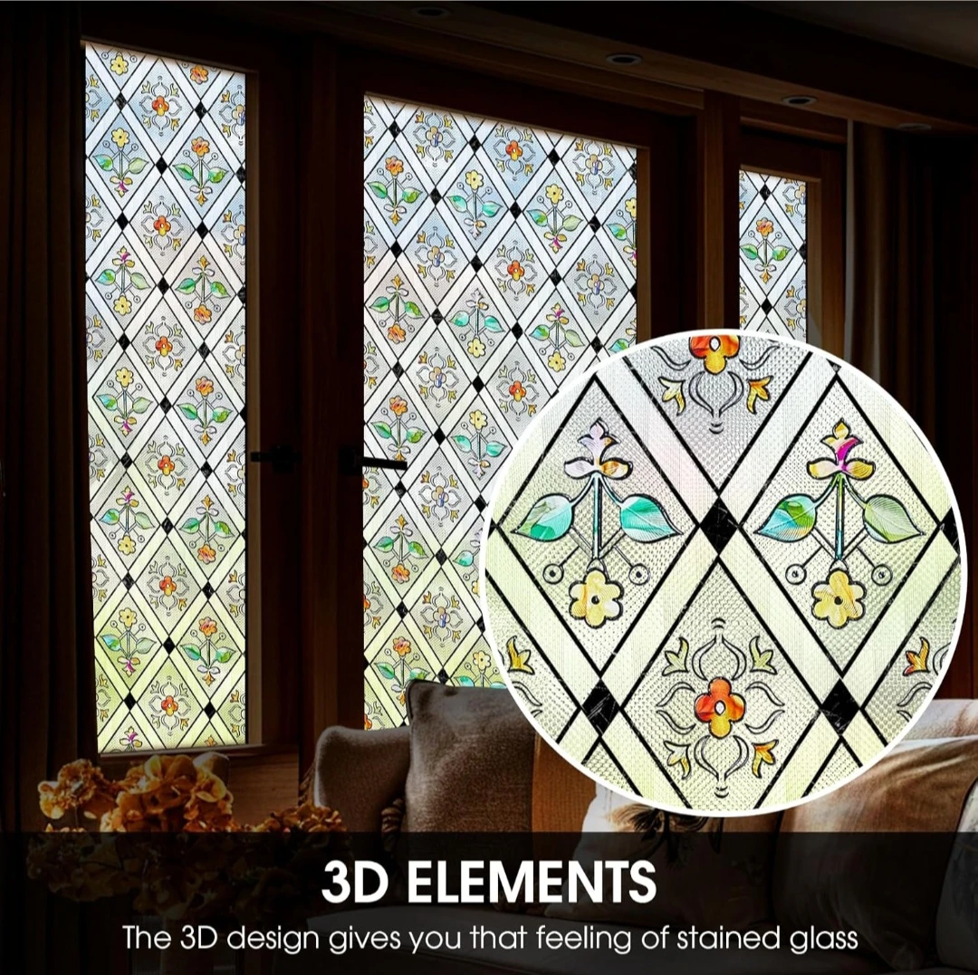 Coavas Window Films for Privacy Stained Glass Window Film Uv ... - photo 2