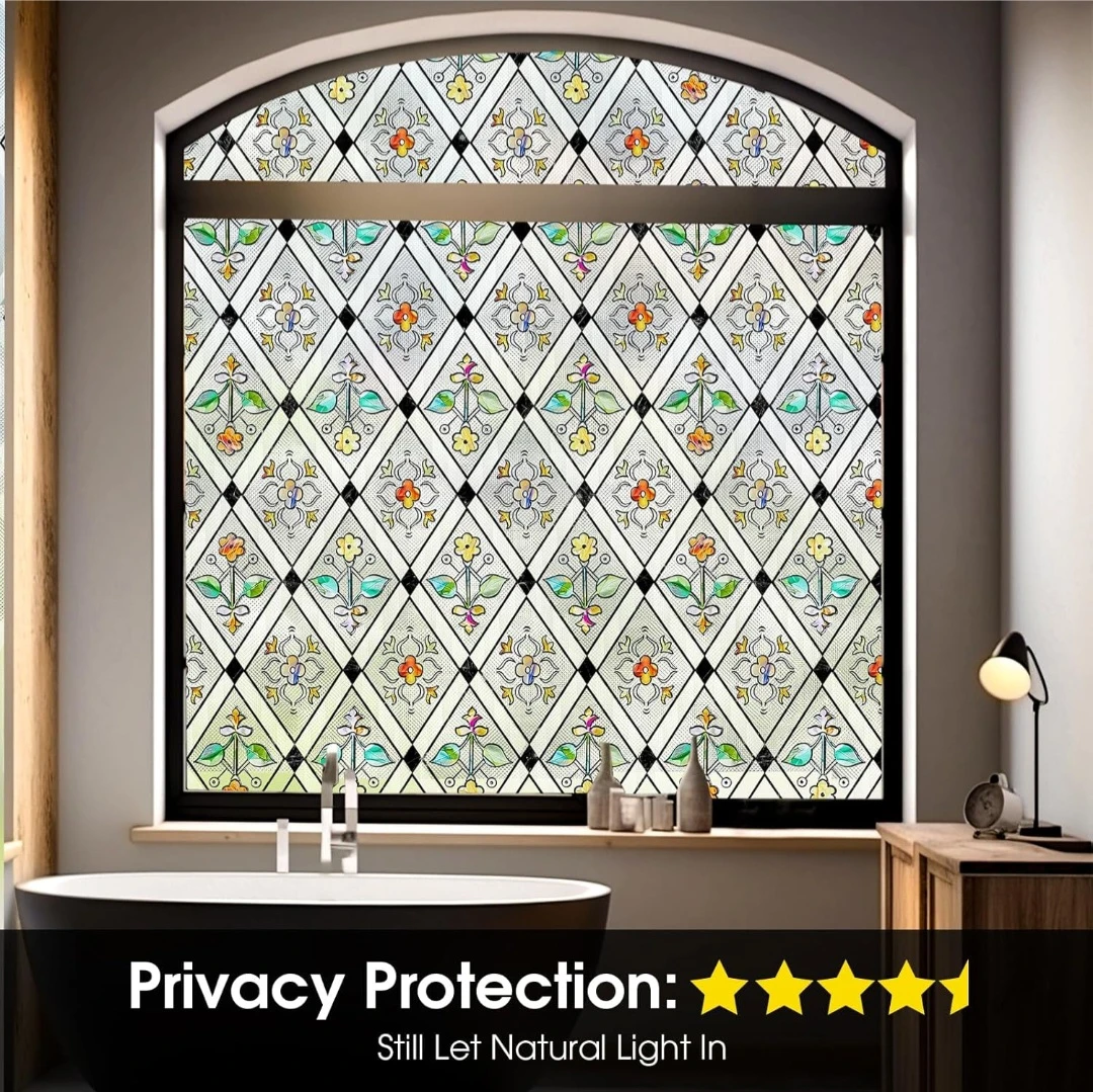 Coavas Window Films for Privacy Stained Glass Window Film Uv ... - photo 3