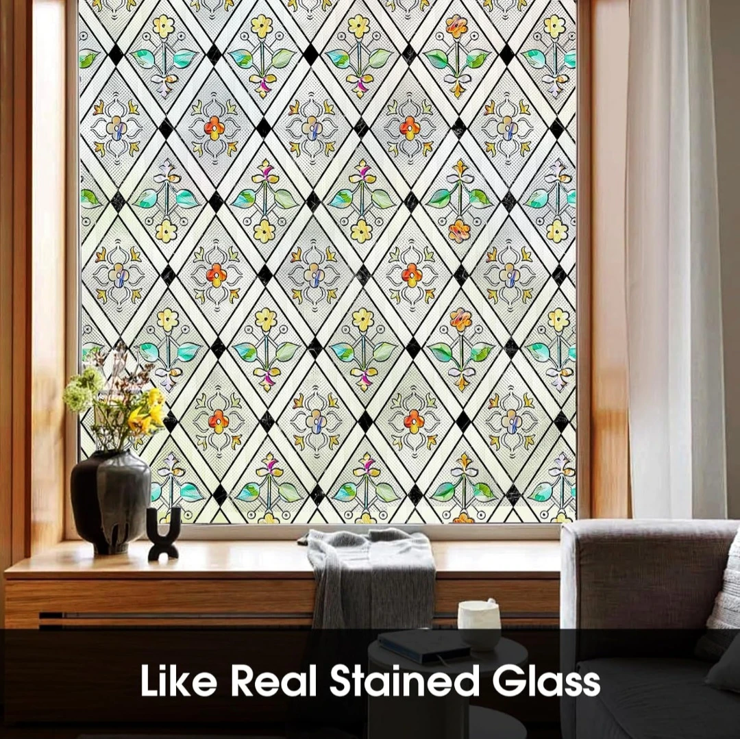 Coavas Window Films for Privacy Stained Glass Window Film Uv ... - photo 4
