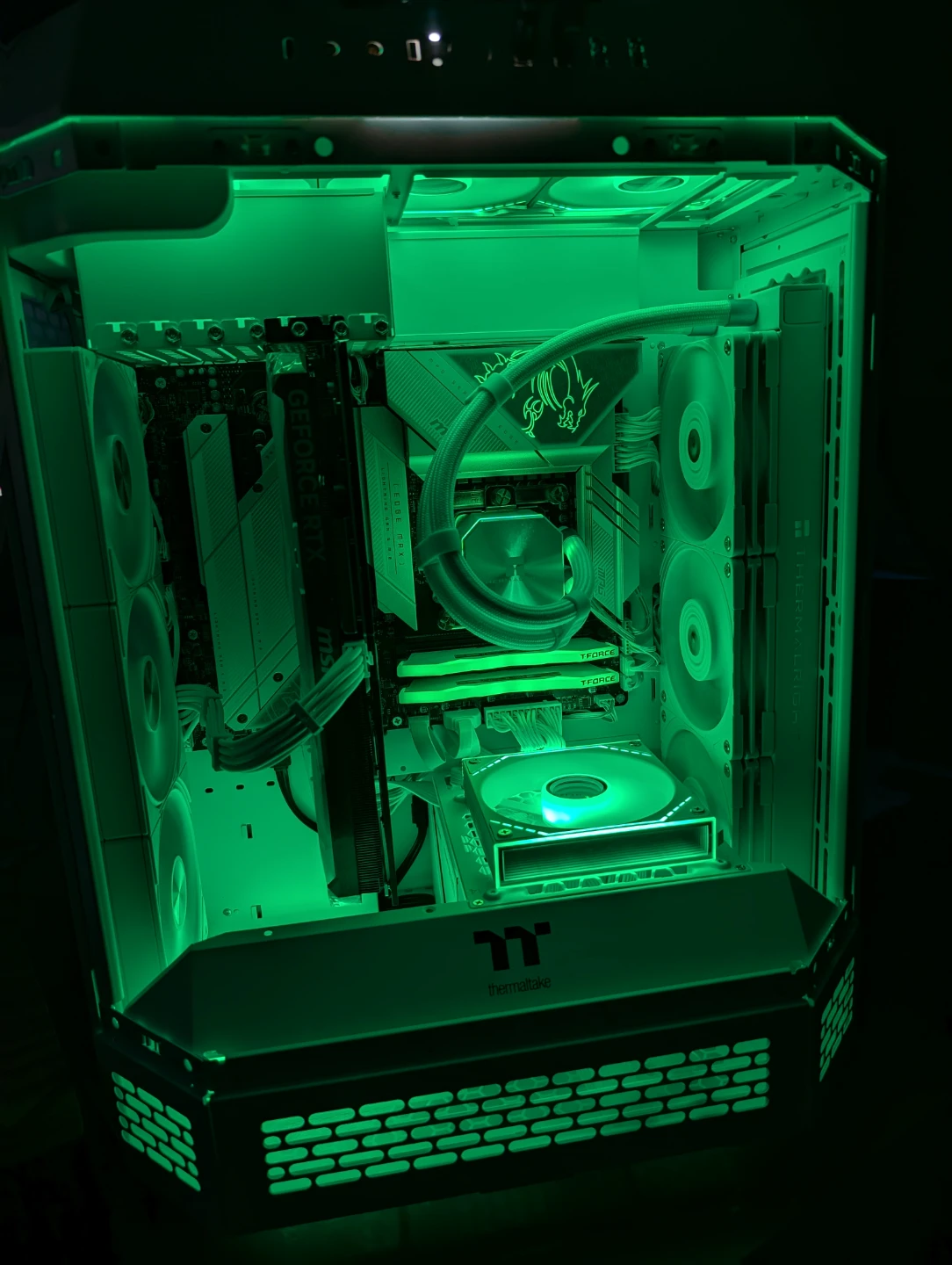 Thermaltake White PC Case with RGB Fans and AIO Cooler - photo 3