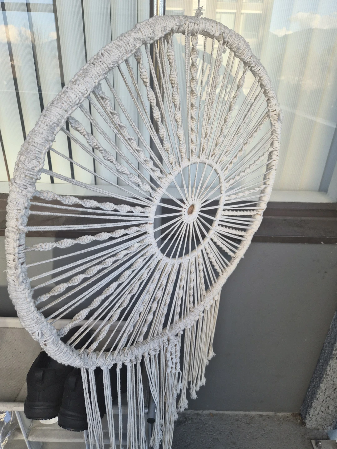 White Macrame Wall Hanging Decor - photo 2