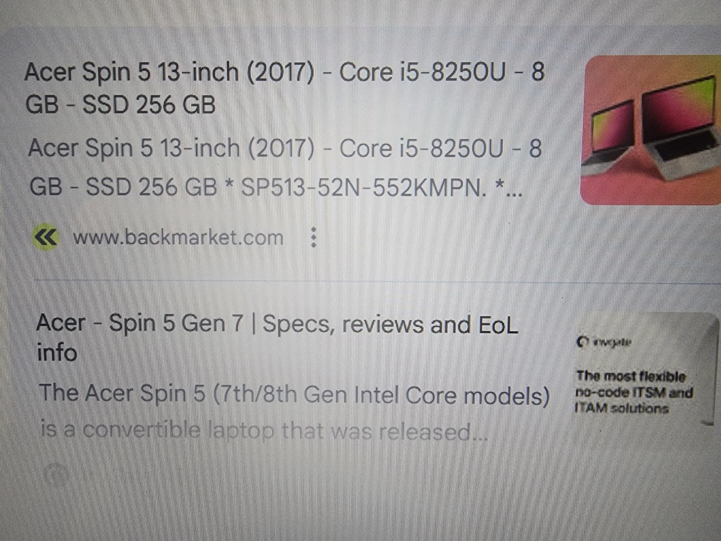 Acer Spin 5 13" Touchscreen Laptop - i5 - 256GB SSD - photo 3
