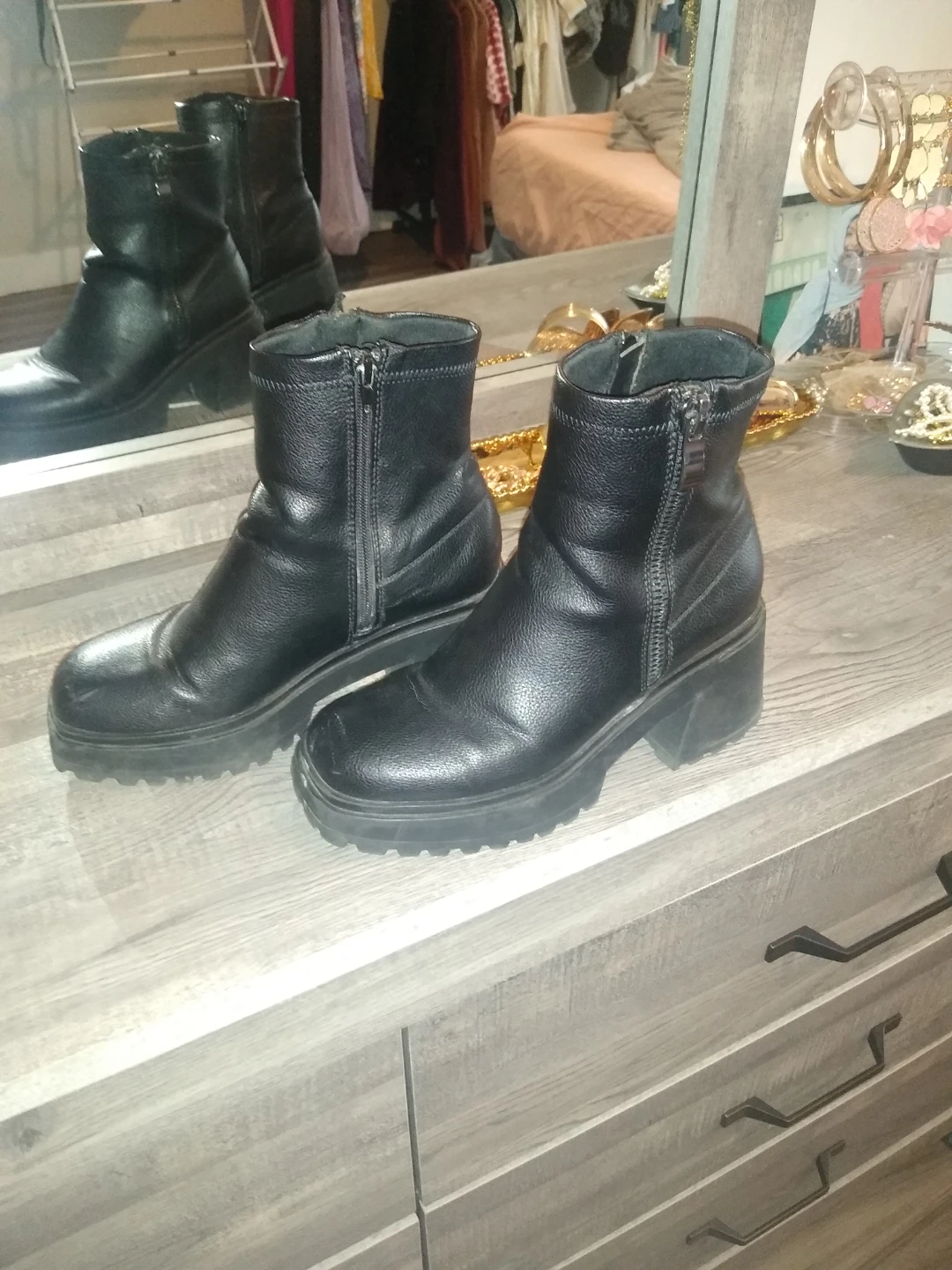Aldo Black chunky platform boots - photo 3