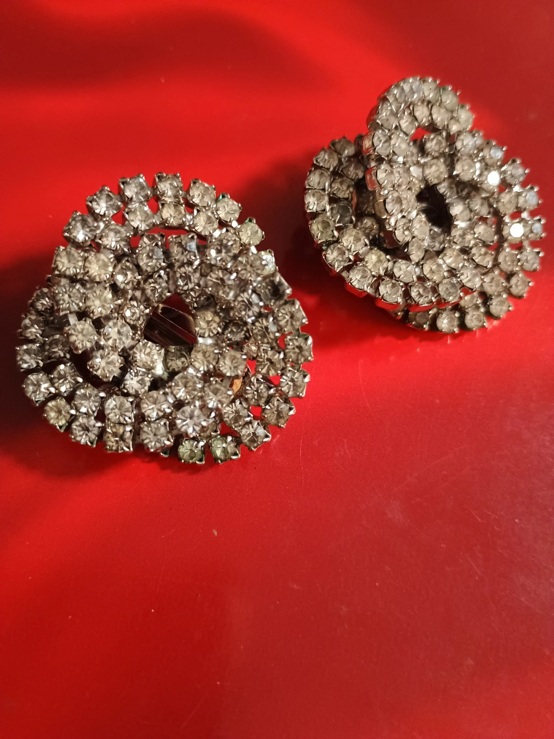 Sparkly Rhinestone Brooch Pair