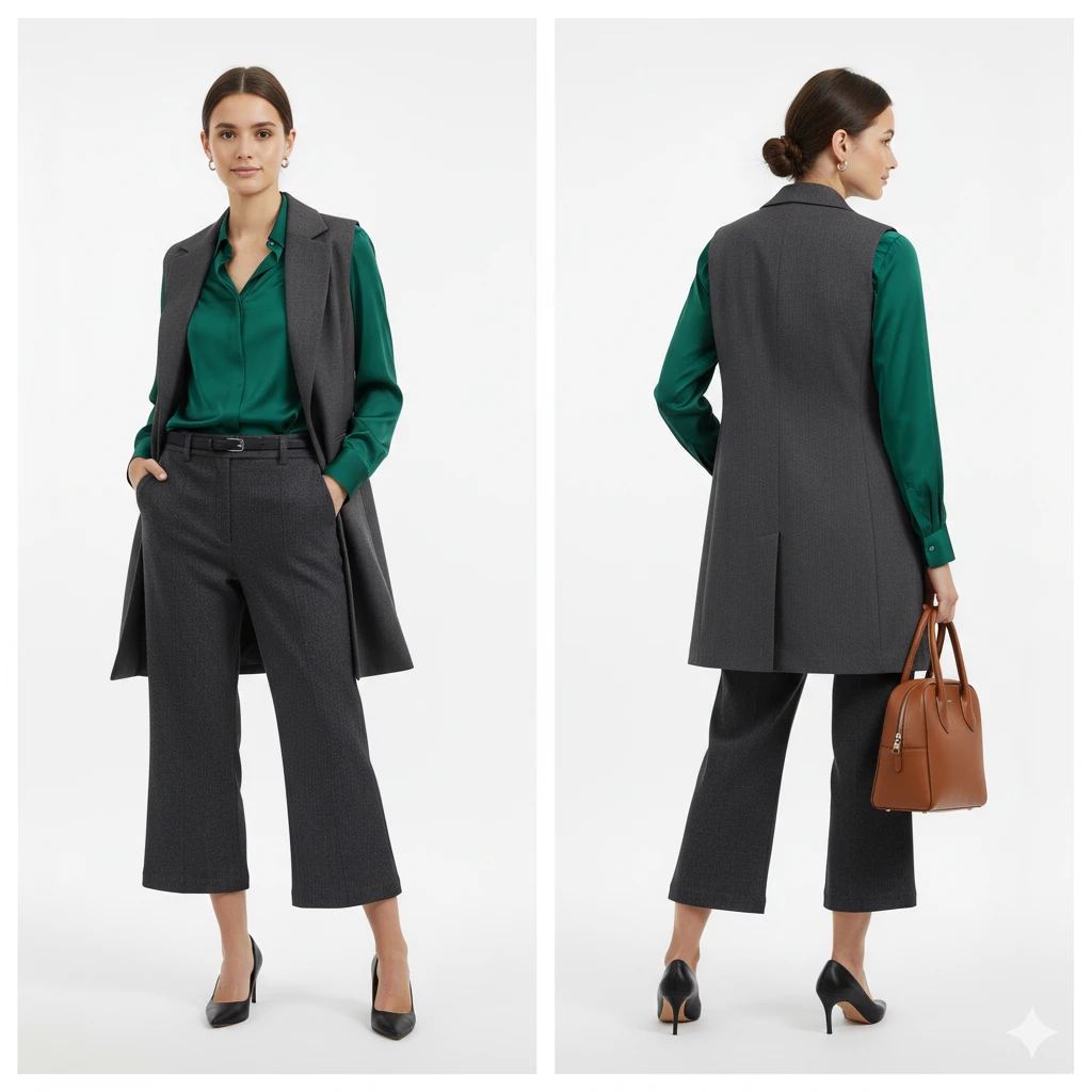 A.L.C. Glen Plaid High-Rise Crop Flare Pants Size 10 - photo 4