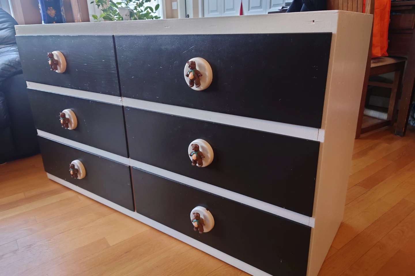 Dresser with Teddy Bear Drawer Knobs