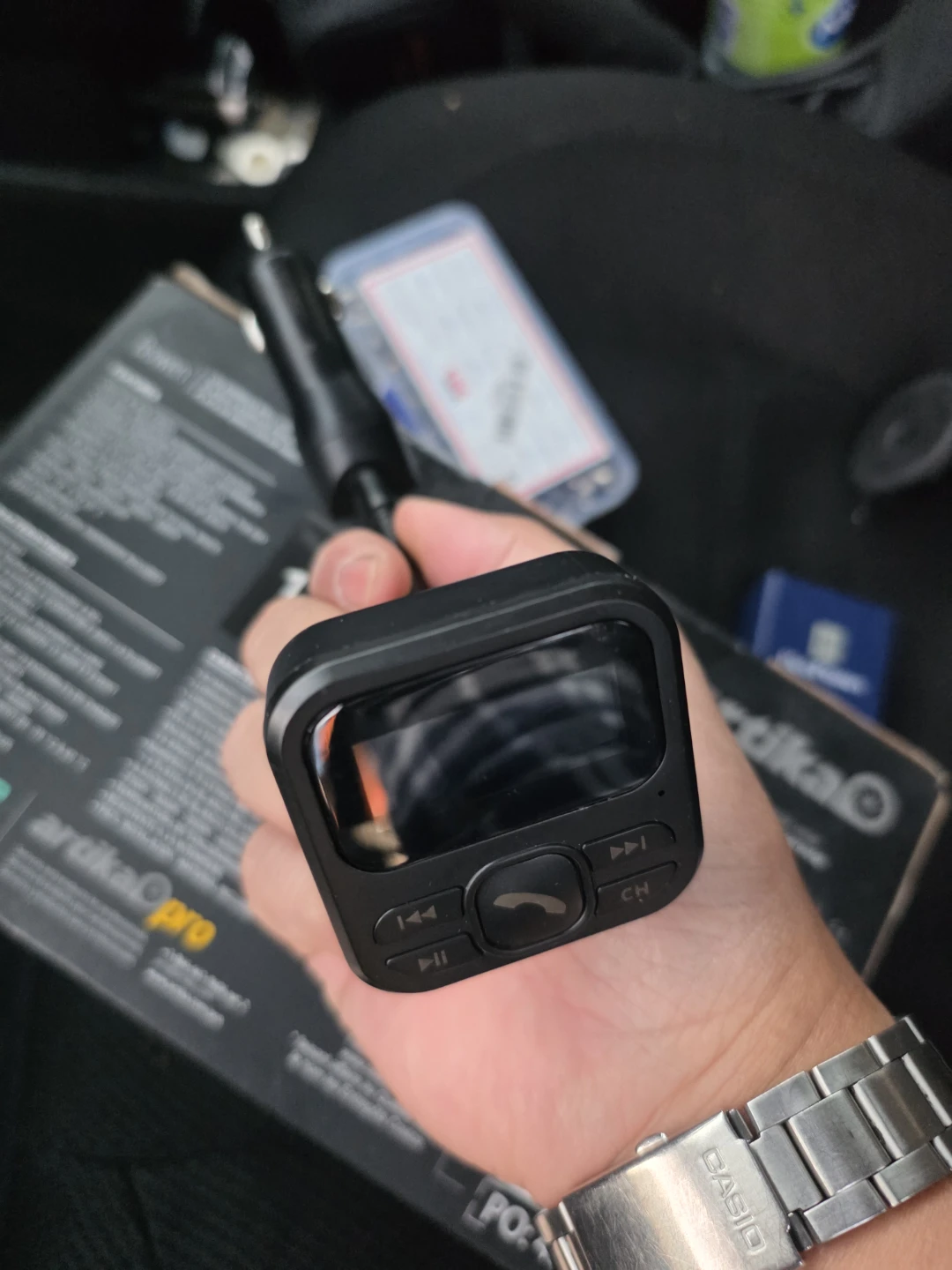 Black Car FM Transmitter with USB Charging - photo 2