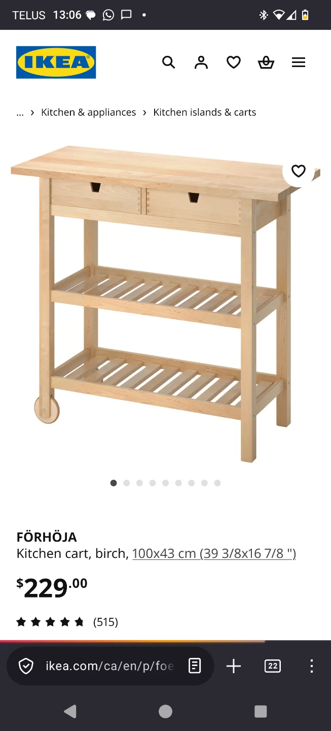 IKEA FÖRHÖJA Kitchen Cart / Island