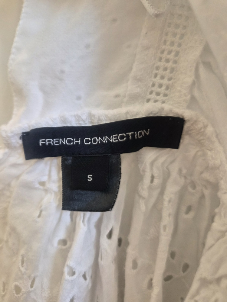 French Connection White Eyelet Top - Size S - photo 4