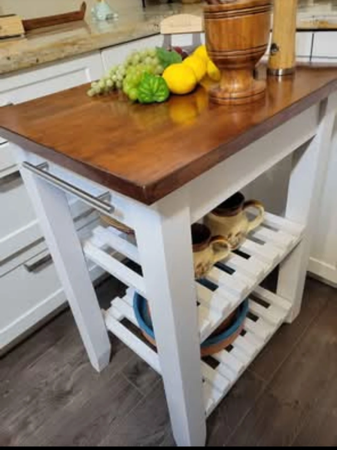 Kitchen Island Cart with Shelving - photo 3