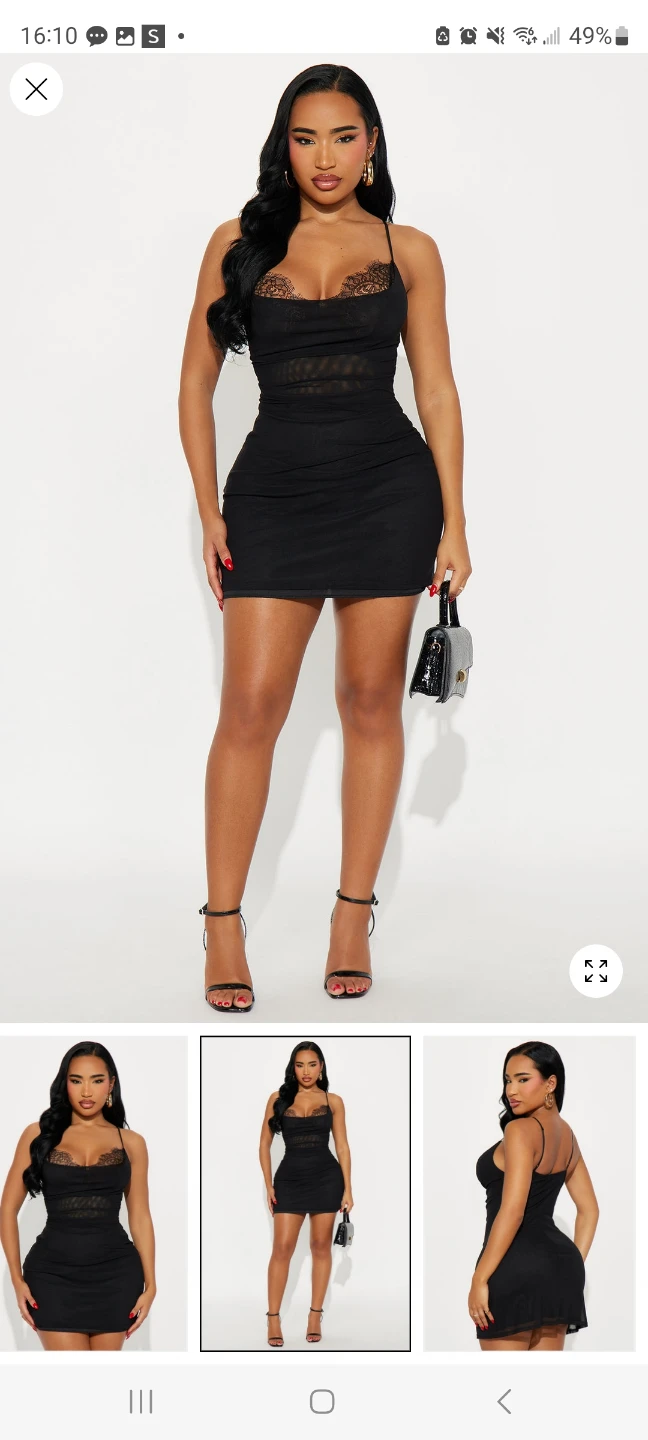 Black Lace Trim Mini Dress - photo 2