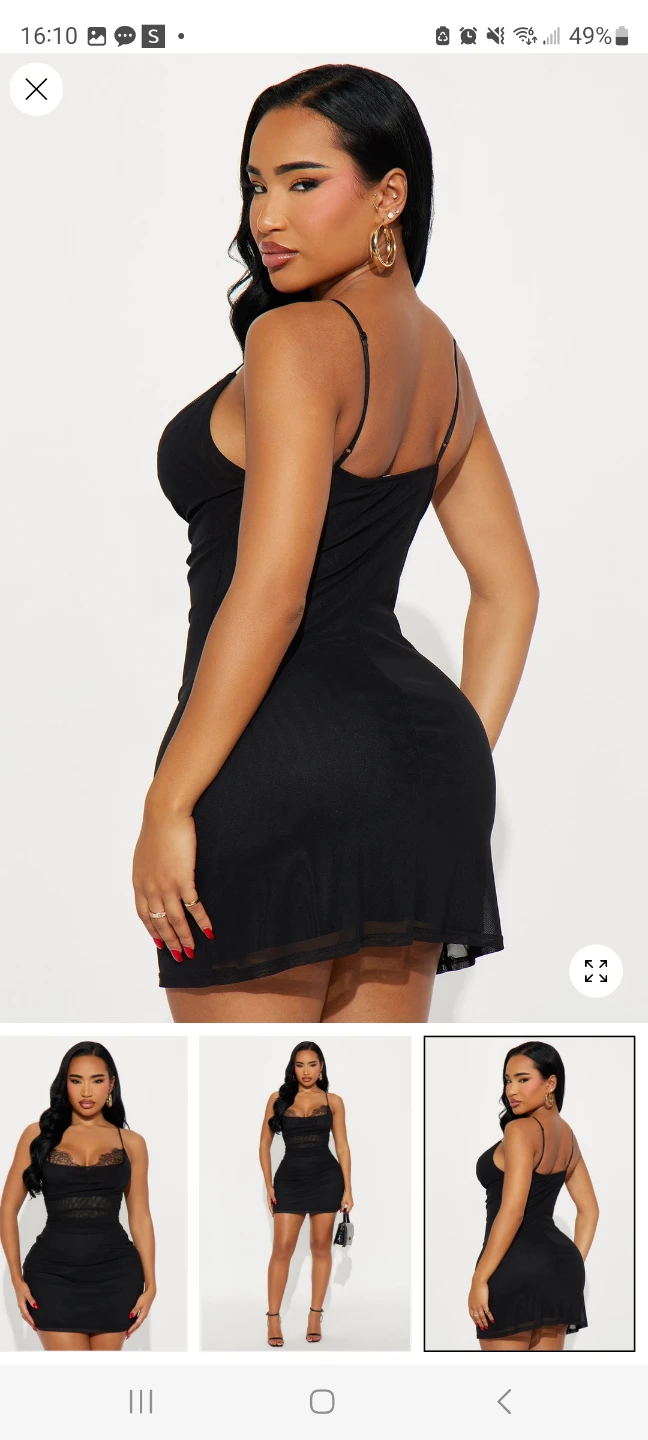 Black Lace Trim Mini Dress - photo 3
