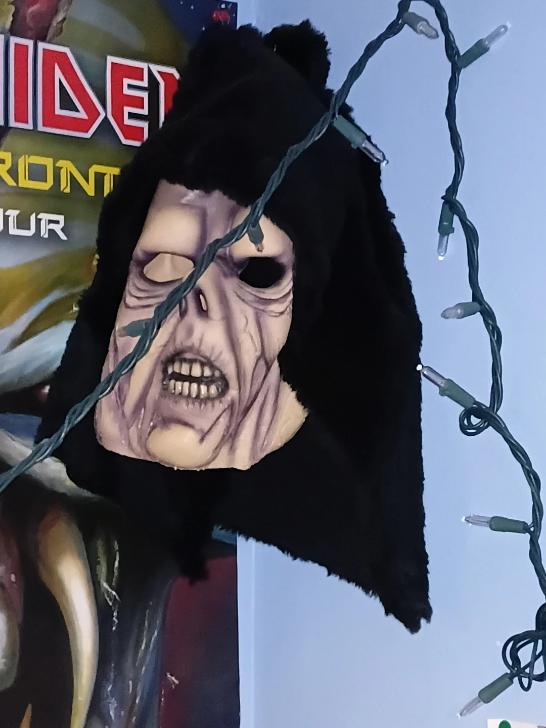 Scary Grim Reaper Mask with Black Hood