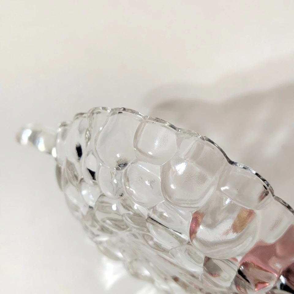 Vintage Anchor Hocking Bubble Glass Clear Grape Dish - photo 5
