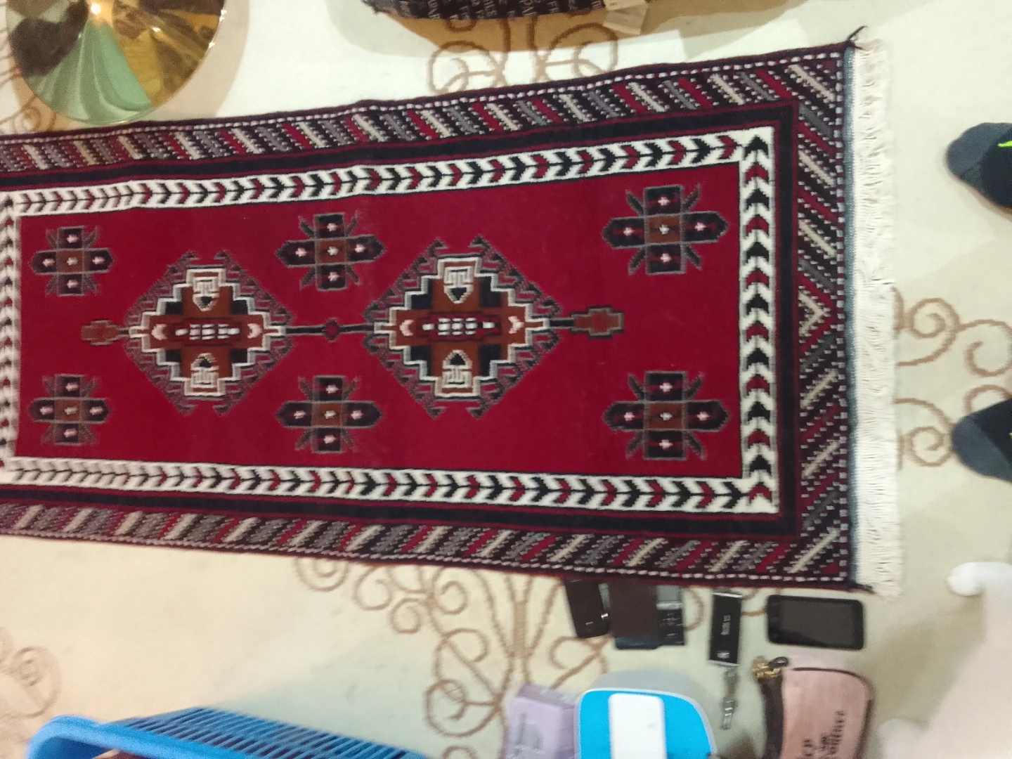 Red Tribal Pattern Runner Rug