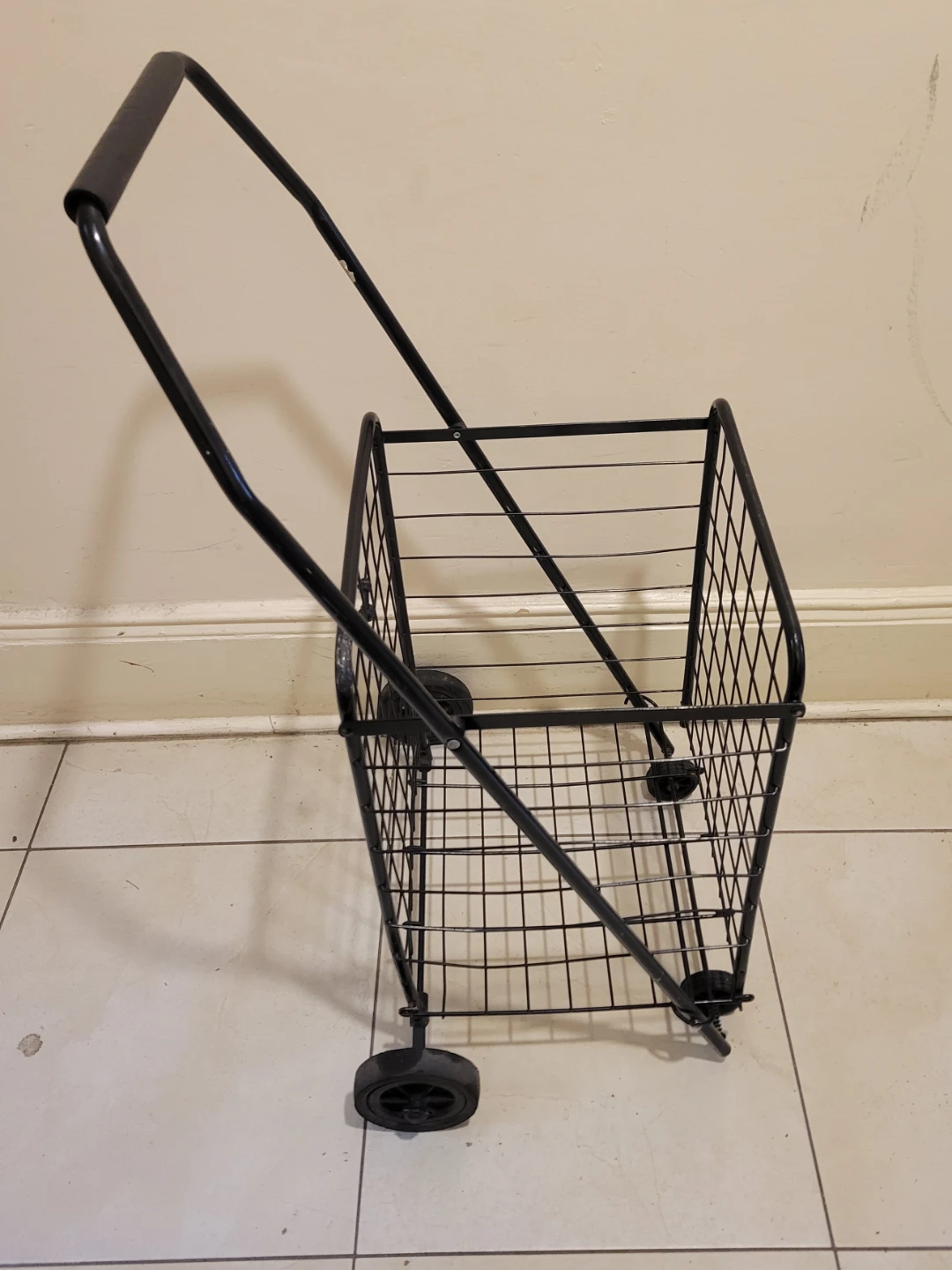Black Metal Rolling Shopping Cart - photo 3